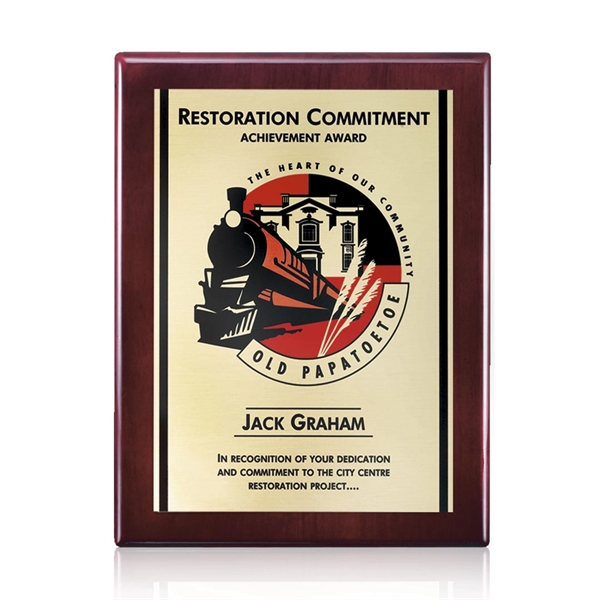 Rosewood high gloss piano finish plaque with gold AstroSub plate.... from ASI 84592 St Regis Group / St Regis