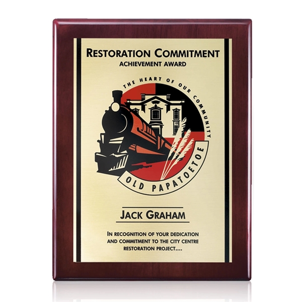 Rosewood high gloss piano finish plaque with gold AstroSub plate.... from ASI 84592 St Regis Group / St Regis