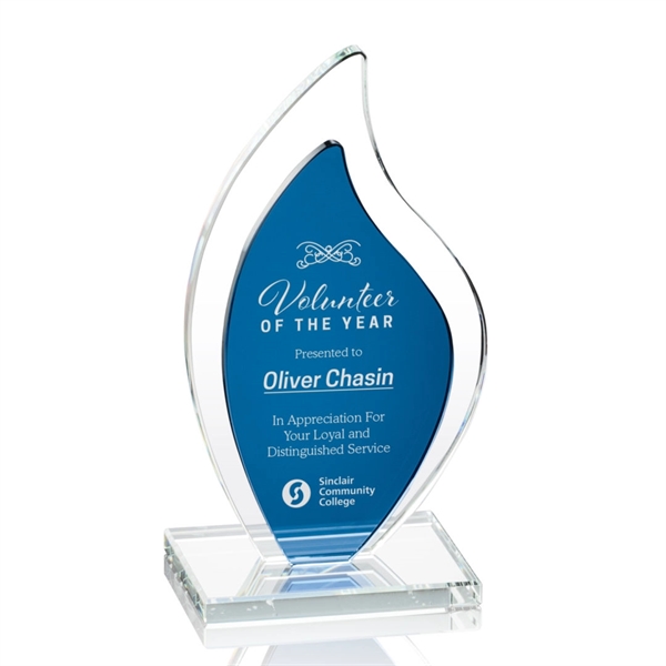 The clear and solid blue crystal flame shape is mounted to... from ASI 84592 St Regis Group / St Regis