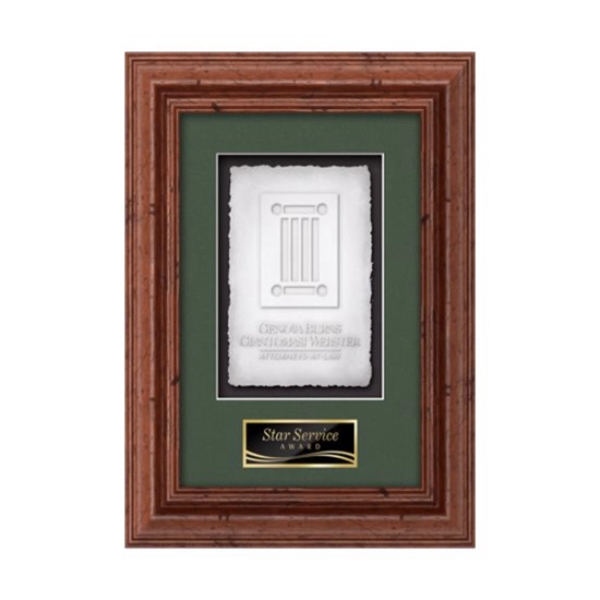Cast Paper award framed in our exquisite Terrene molding with your... from ASI 84592 St Regis Group