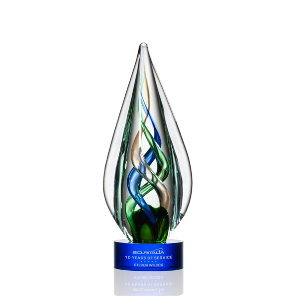 The abstract Mulino Award features Emerald, Sapphire, and Bronze ribbons intertwined... from ASI 84592 St Regis Group / St Regis