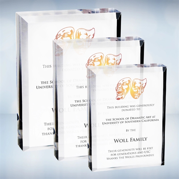 Clear block made of acrylic with a rectangular shape for use... from ASI 47791 Best Deal Awards