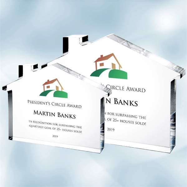 Award made of acrylic in the shape of a house and... from ASI 47791 Best Deal Awards