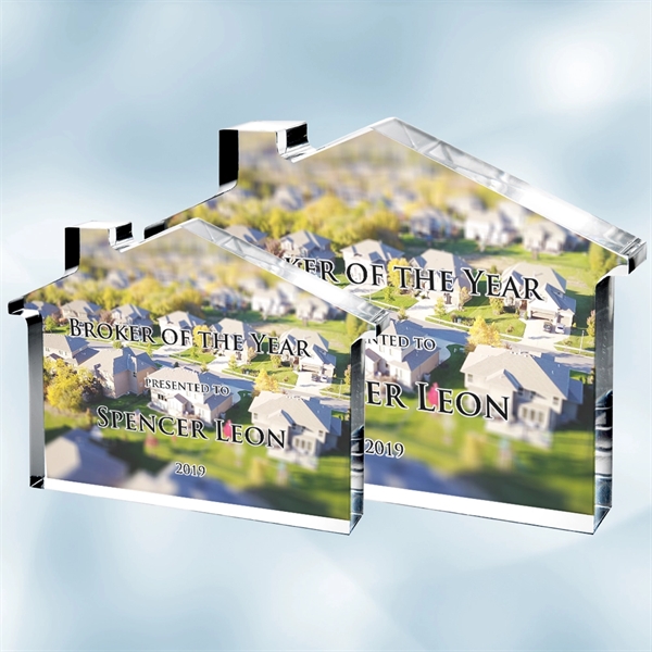Award made of acrylic in the shape of a house and... from ASI 47791 Best Deal Awards