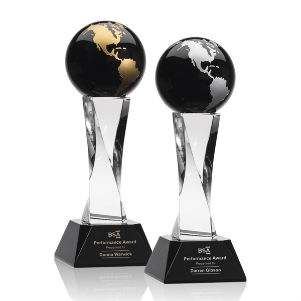 The Langford Globe Award features an elegant 4" Black Optical Crystal... from ASI 84592 St Regis Group / St Regis