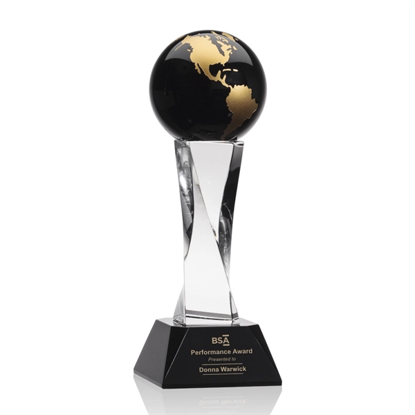 The Langford Globe Award features an elegant 4" Black Optical Crystal... from ASI 84592 St Regis Group / St Regis