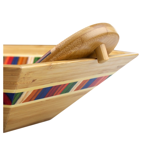 Salad Bowl & Salad Hands Set. Layered birchwood in warm yet... from ASI 91565 Totally Bamboo
