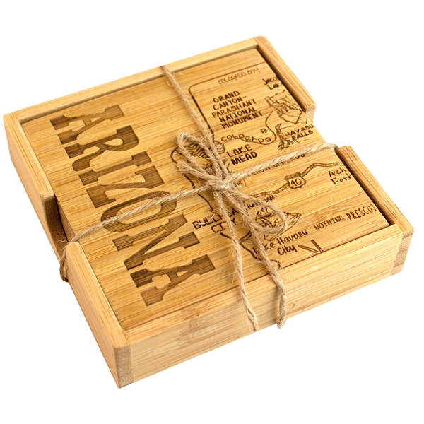 4 piece puzzle bamboo coaster with storage case. Lightweight, durable and... from ASI 91565 Totally Bamboo