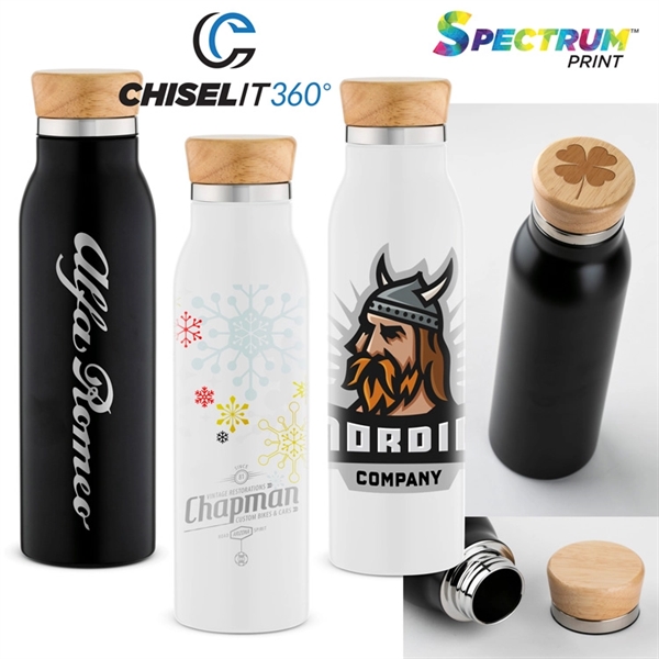 Treez stainless steel insulated tumbler with a real wood screw-on lid.... from ASI 88060 Snugz/USA Inc / Sweda®