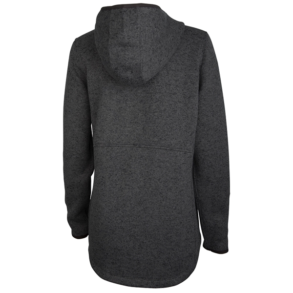 Women's heathered polyester fleece hoodie with quarter zip closure.... from ASI 44620 Charles River Apparel
