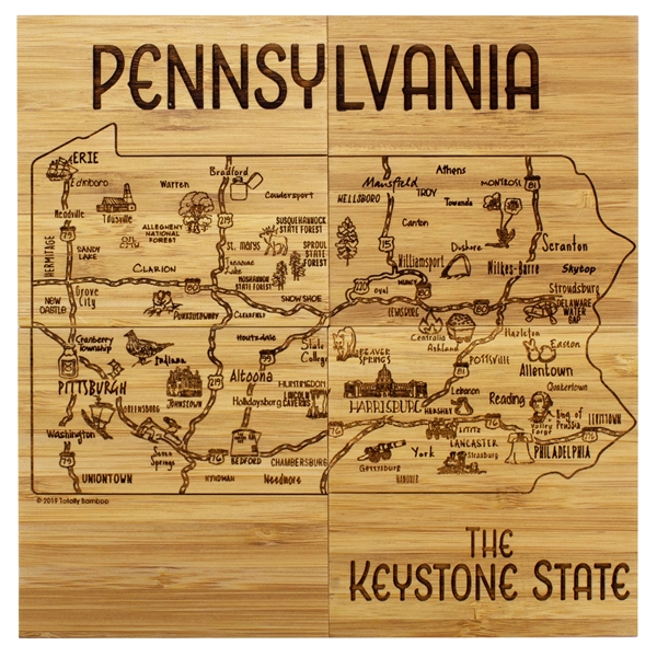 4 piece puzzle bamboo coaster with storage case. Lightweight, durable and... from ASI 91565 Totally Bamboo