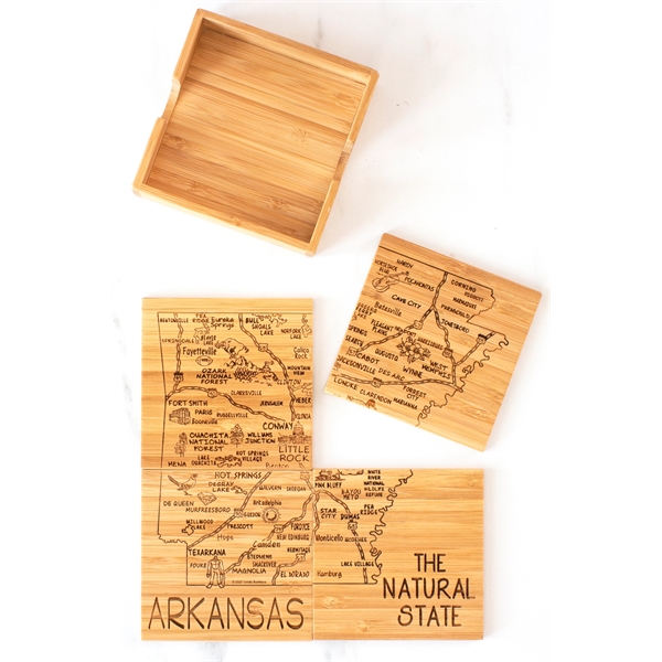 4 piece puzzle bamboo coaster with storage case. Lightweight, durable and... from ASI 91565 Totally Bamboo