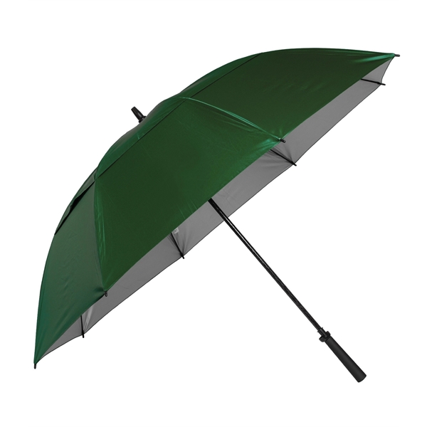 Vented golf umbrella with 62" arc and protective SPF50+ coating on... from ASI 76730 Peerless Umbrella Co Inc / Threads By Peerless