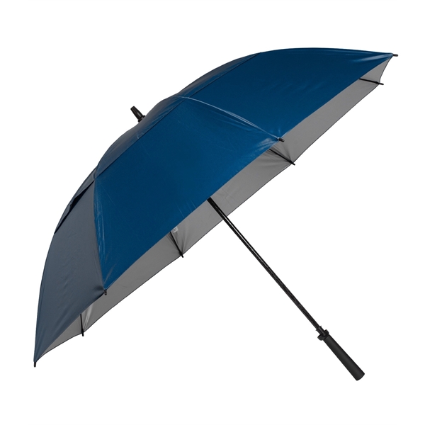 Vented golf umbrella with 62" arc and protective SPF50+ coating on... from ASI 76730 Peerless Umbrella Co Inc / Threads By Peerless