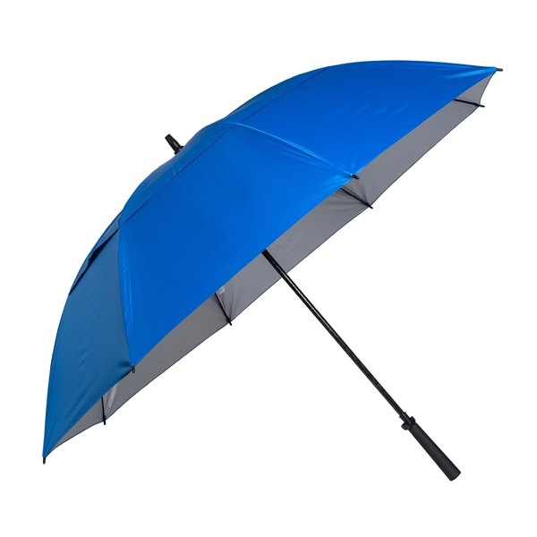 Vented golf umbrella with 62" arc and protective SPF50+ coating on... from ASI 76730 Peerless Umbrella Co Inc / Threads By Peerless
