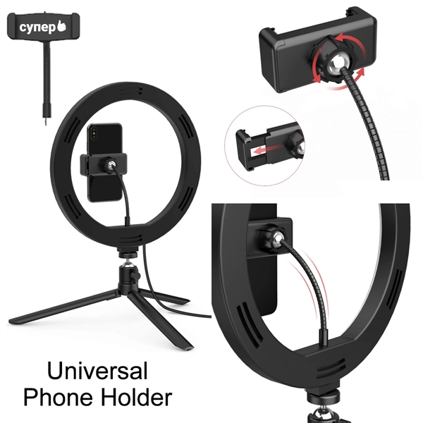 Ring Light with 3 light modes, usb powered, adjustable tripod and... from ASI 63776 KTI Networks Inc / KTI Promo