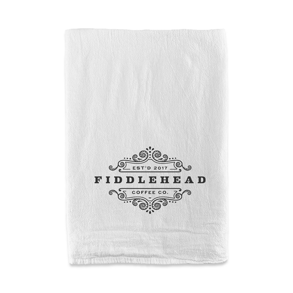 28" unfolded, absorbent 100% organic cotton "flour sack" style tea towel... from ASI 92980 WOV-IN® / Universal Strap/Wov-In Line