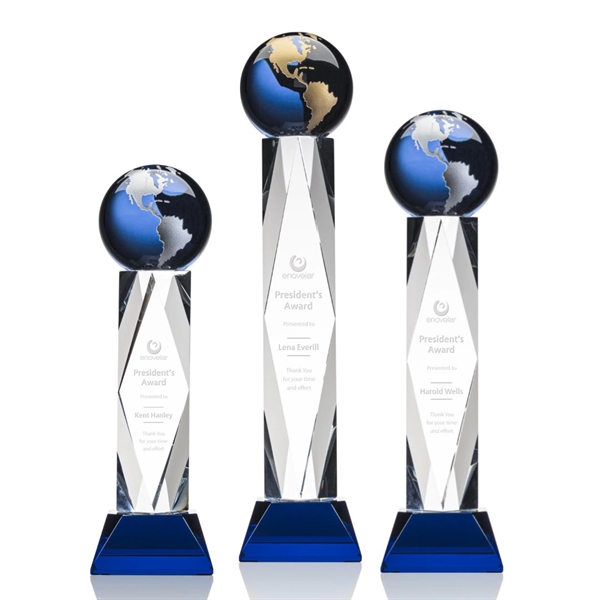 This award features a 4" Blue Optical global with gold or... from ASI 84592 St Regis Group / St Regis