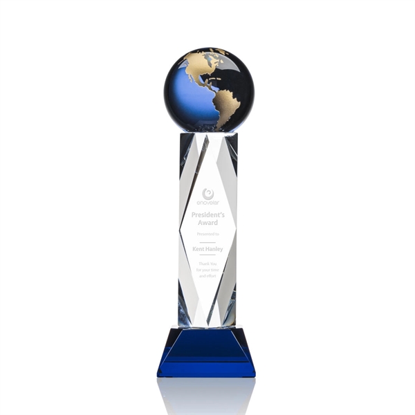 This award features a 4" Blue Optical global with gold or... from ASI 84592 St Regis Group / St Regis