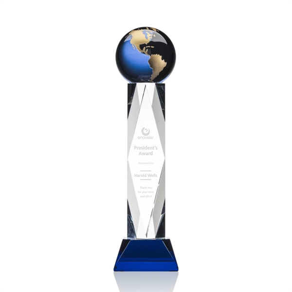 This award features a 4" Blue Optical global with gold or... from ASI 84592 St Regis Group / St Regis