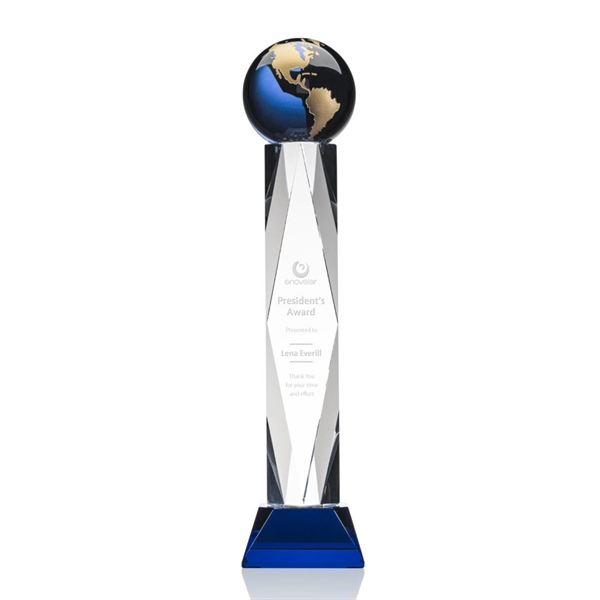 This award features a 4" Blue Optical global with gold or... from ASI 84592 St Regis Group / St Regis