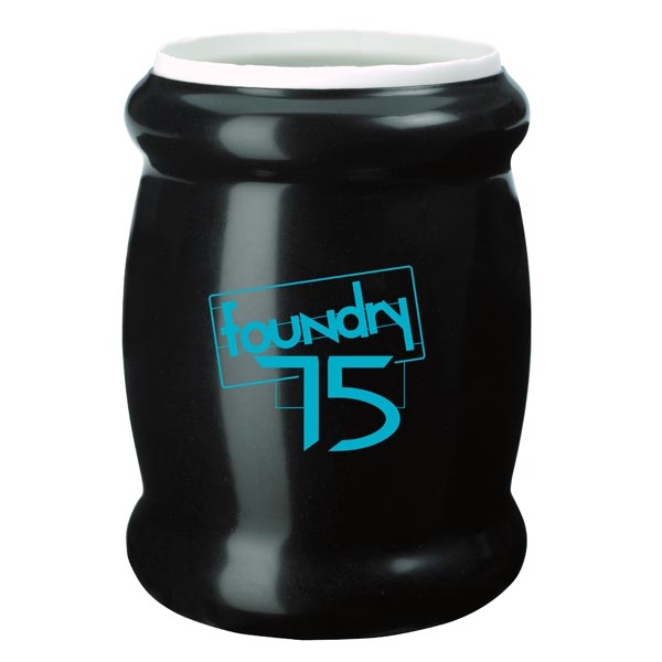 Metallic-looking vinyl beverage sleeve with dual-layer insulation.... from ASI 40480 Koozie Group / Norwood