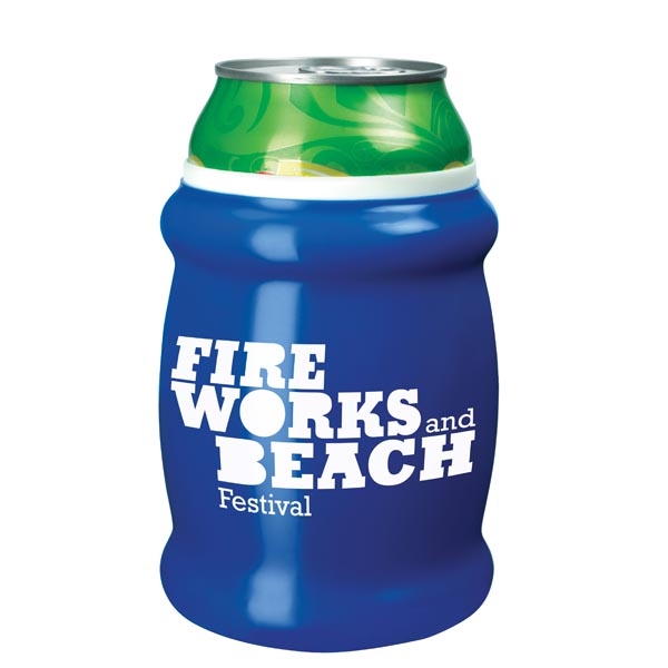 Metallic-looking vinyl beverage sleeve with dual-layer insulation.... from ASI 40480 Koozie Group / Norwood