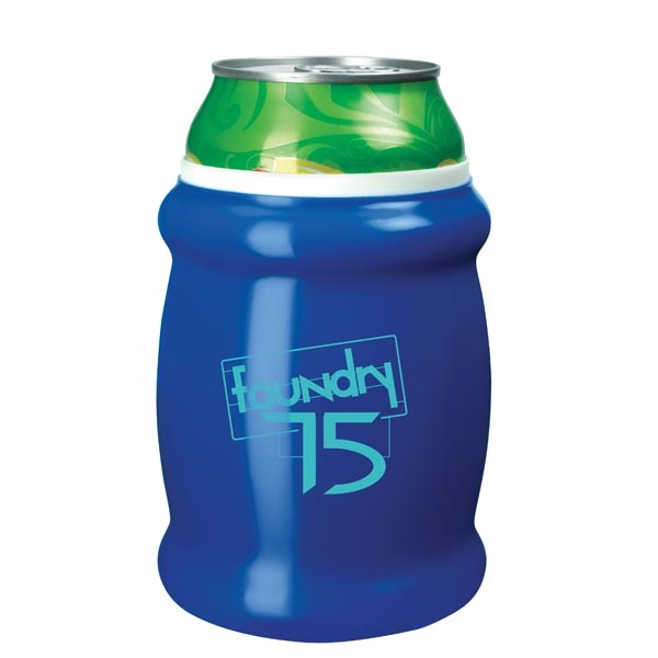 Metallic-looking vinyl beverage sleeve with dual-layer insulation.... from ASI 40480 Koozie Group / Norwood