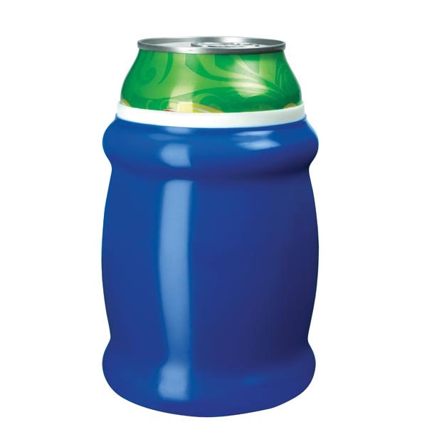 Metallic-looking vinyl beverage sleeve with dual-layer insulation.... from ASI 40480 Koozie Group / Norwood