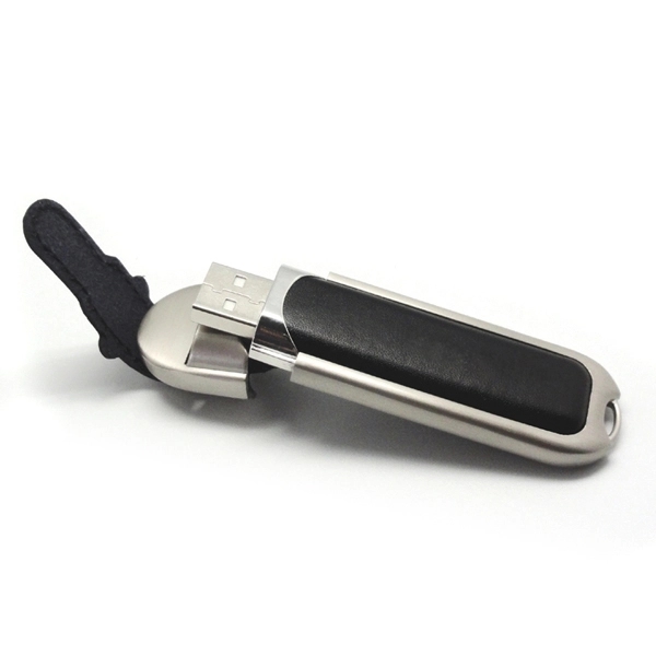 USB drive made of leather with a removable cap and unusual... from ASI 63776 KTI Networks Inc / KTI Promo