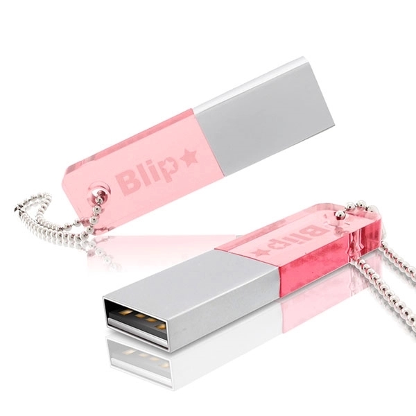 USB drive made of metal and color-tinted acrylic that lights up... from ASI 63776 KTI Networks Inc / KTI Promo
