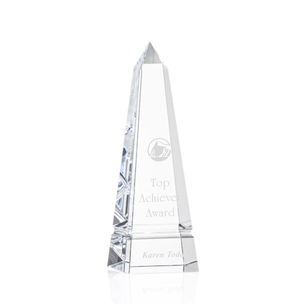 Optical clear grooved obelisk crystal award.... from ASI 84592 St Regis Group / St Regis