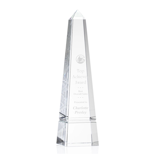 Optical clear grooved obelisk crystal award.... from ASI 84592 St Regis Group / St Regis