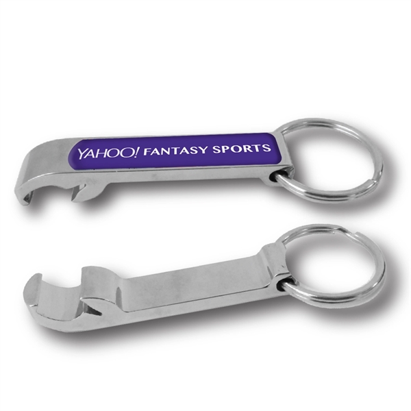 Chrome bottle opener with a heavy-duty split ring and gel coating... from ASI 63073 Openers.Beer