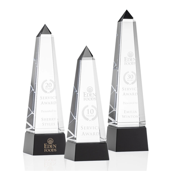 Optical black grooved obelisk crystal award.... from ASI 84592 St Regis Group / St Regis