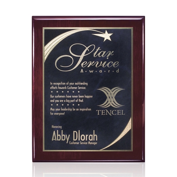 High gloss piano finished rosewood plaque with a solid brass Birchcliff... from ASI 84592 St Regis Group / St Regis