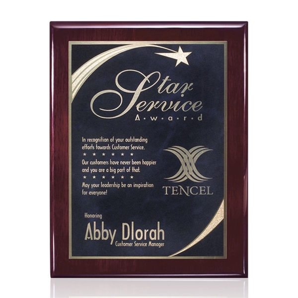 High gloss piano finished rosewood plaque with a solid brass Birchcliff... from ASI 84592 St Regis Group / St Regis