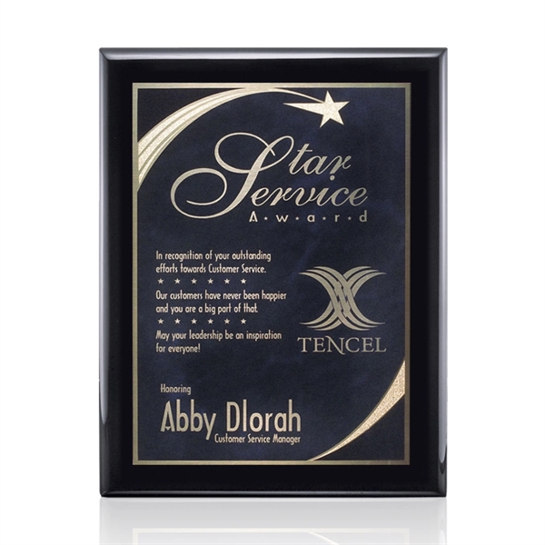 High gloss black piano finished plaque with plate.... from ASI 84592 St Regis Group / St Regis