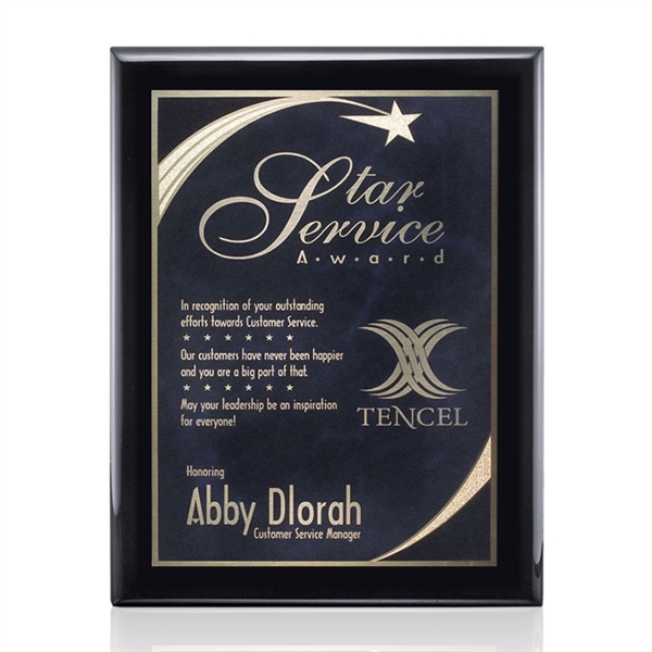 High gloss black piano finished plaque with plate.... from ASI 84592 St Regis Group / St Regis