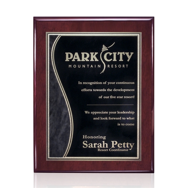 High gloss rosewood piano finished plaque with Nobleton plate.... from ASI 84592 St Regis Group / St Regis