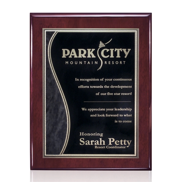 High gloss rosewood piano finished plaque with Nobleton plate.... from ASI 84592 St Regis Group / St Regis