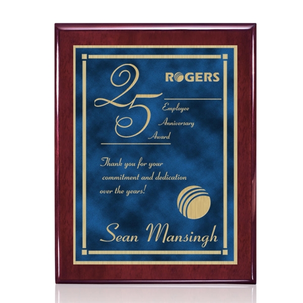 High gloss piano finish rosewood wall plaque with a contempo plate.... from ASI 84592 St Regis Group / St Regis