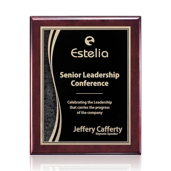 High gloss rosewood piano finished plaque with a black plate.... from ASI 84592 St Regis Group / St Regis