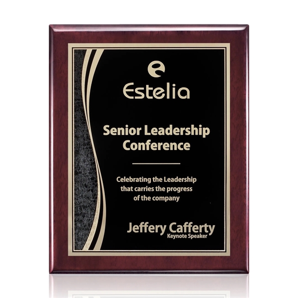 High gloss rosewood piano finished plaque with a black plate.... from ASI 84592 St Regis Group / St Regis