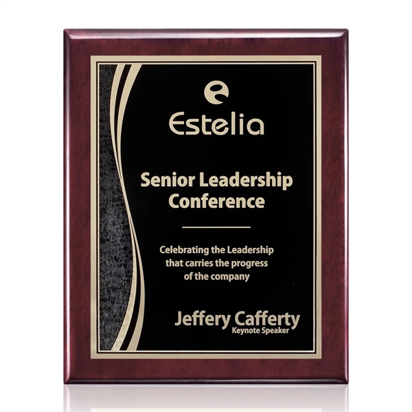 High gloss rosewood piano finished plaque with a black plate.... from ASI 84592 St Regis Group / St Regis