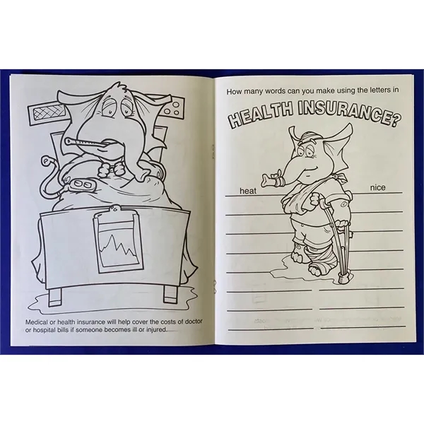 We All Need Insurance coloring and activity book.... from ASI 45815 Coloring Book Solutions / Coloring Book Solutions™