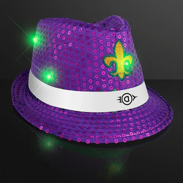Custom shiny fedora hats with flashing lights.... from ASI 34194 ALightPromos / Alight Promotional Products