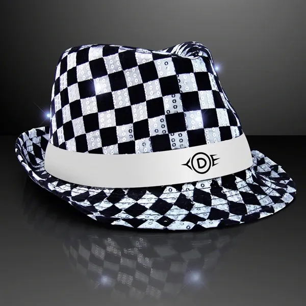 Custom shiny fedora hats with flashing lights.... from ASI 34194 ALightPromos / Alight Promotional Products