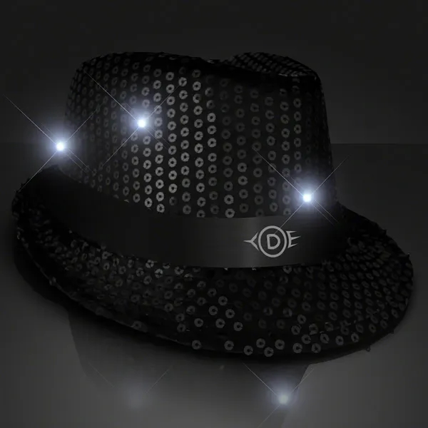 Blank or Imprinted. Custom shiny fedora hats with flashing lights.... from ASI 34194 ALightPromos / Alight Promotional Products
