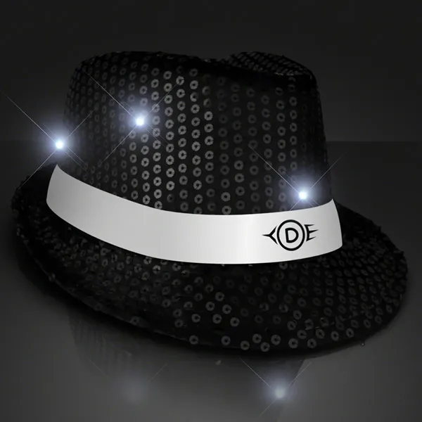 Blank or Imprinted. Custom shiny fedora hats with flashing lights.... from ASI 34194 ALightPromos / Alight Promotional Products